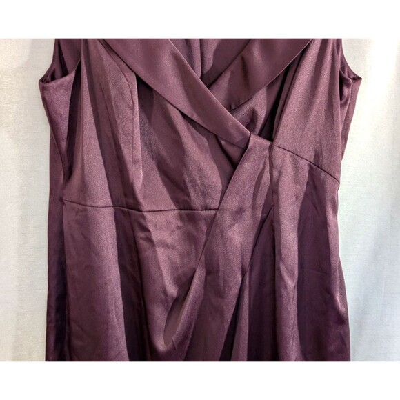 Evan Picone Dress Sz 16 Shawl Collar Red Wine Color Elegant Holiday Festive - Picture 10 of 16